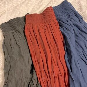 3 Natural life tiered maxi skirts